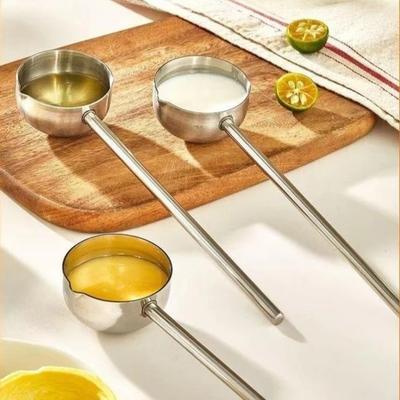 Long-handled Hot Oil Spoon 304 Stainless Steel Oil Pouring Spoon New Soup Spoon  Kitchen Use