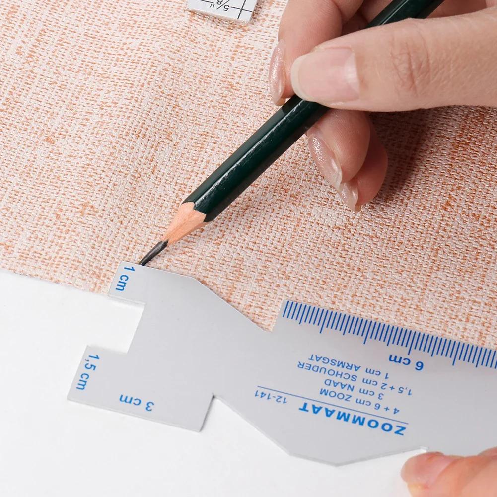 Precision Seam Measuring Gauge Fabric Marker Metal Quilting Tailor Ruler Template Sewing Ruler DIY Patchwork Craft Accessories