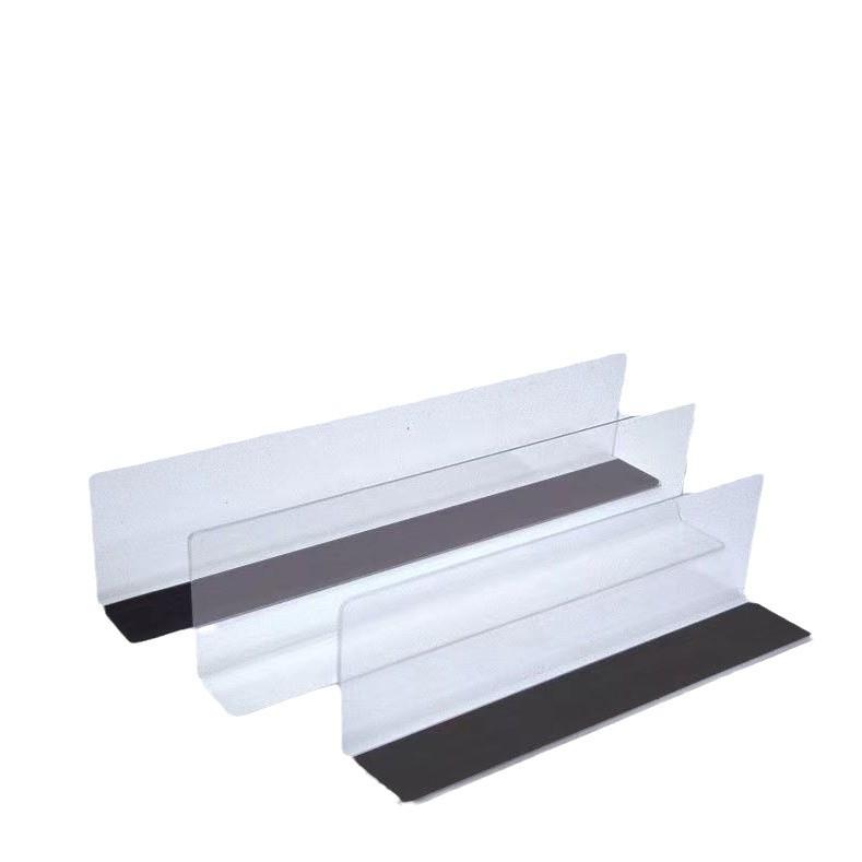 Transparent PVC Magnetic L-Shaped Shelf Dividers for Supermarkets & Convenience Stores