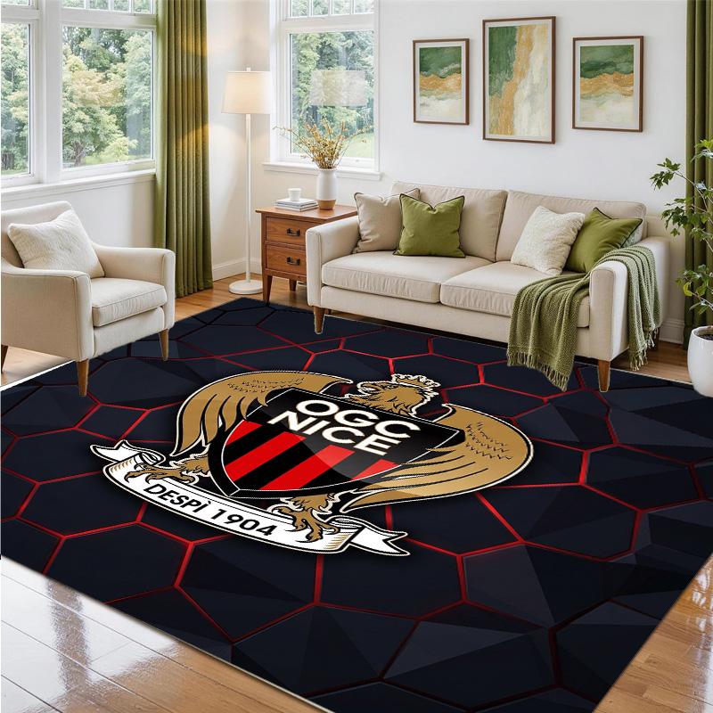 OGC Nice FC Design Crystal Velvet Rug Soft Decorative Mat for Bedroom Entrance