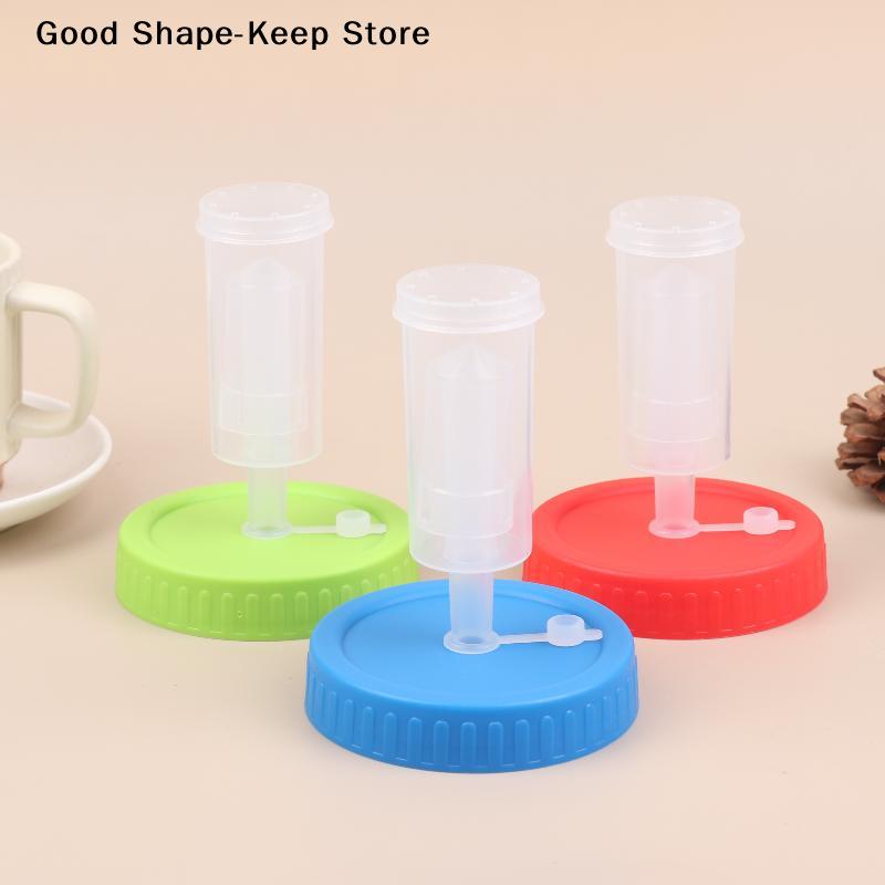 Waterless Fermenting Airlock Lids Covers With Wide Mouth Mason Jar Sealed Lid One-way Exhaust Valves For Kitchen Supplies
