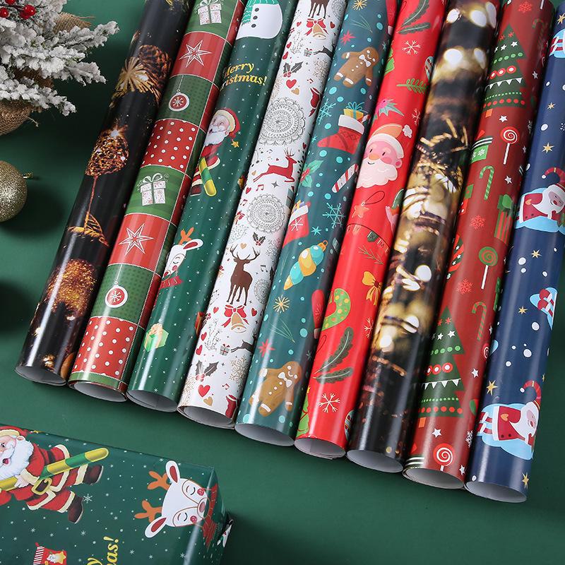 Christmas Gift Wrap: Thick Coated Paper with Trees & Elks