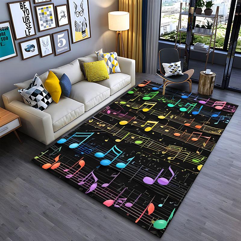 Colorful Music Notes Pattern Suitable As a Non-slip Mat for the Living Room or Bedroom Sofa