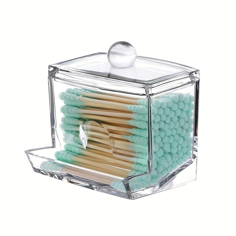 

1/2pc Cotton Swab Pads Holder, Cotton Buds Ball Dispenser, Bathroom Containers Canister Organizer, Clear Apothecary Jar Storage