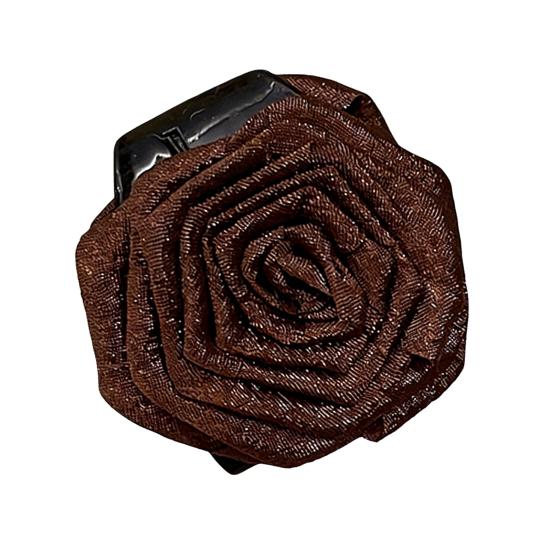Hairpin Dry Rose Flower Decor Hair Clip with Imitation Pearls Half-Tie Hair Side-swept Hair Claw Vintage Style Hair Accessory