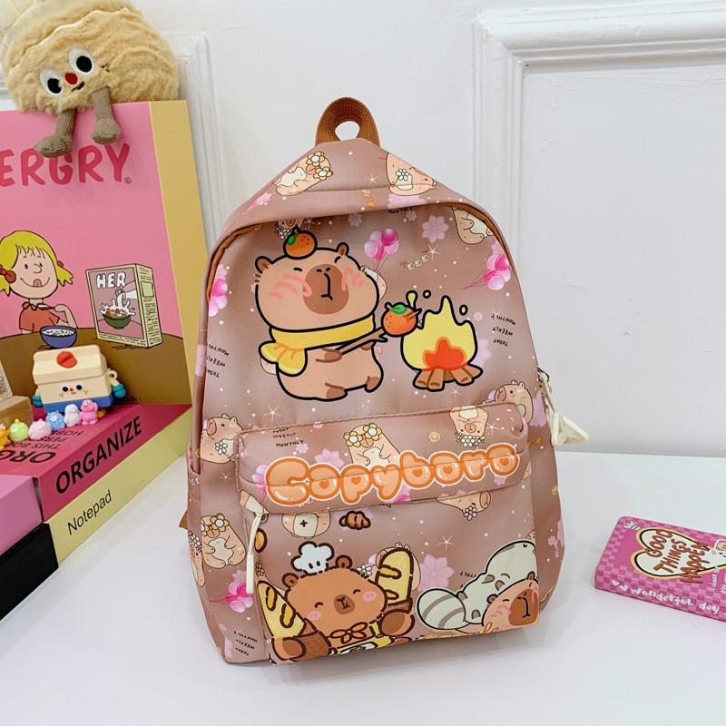 School Bag Kapibara Children's Bag Cartoon Love Large Capacity Lightweight Versatile Backpack