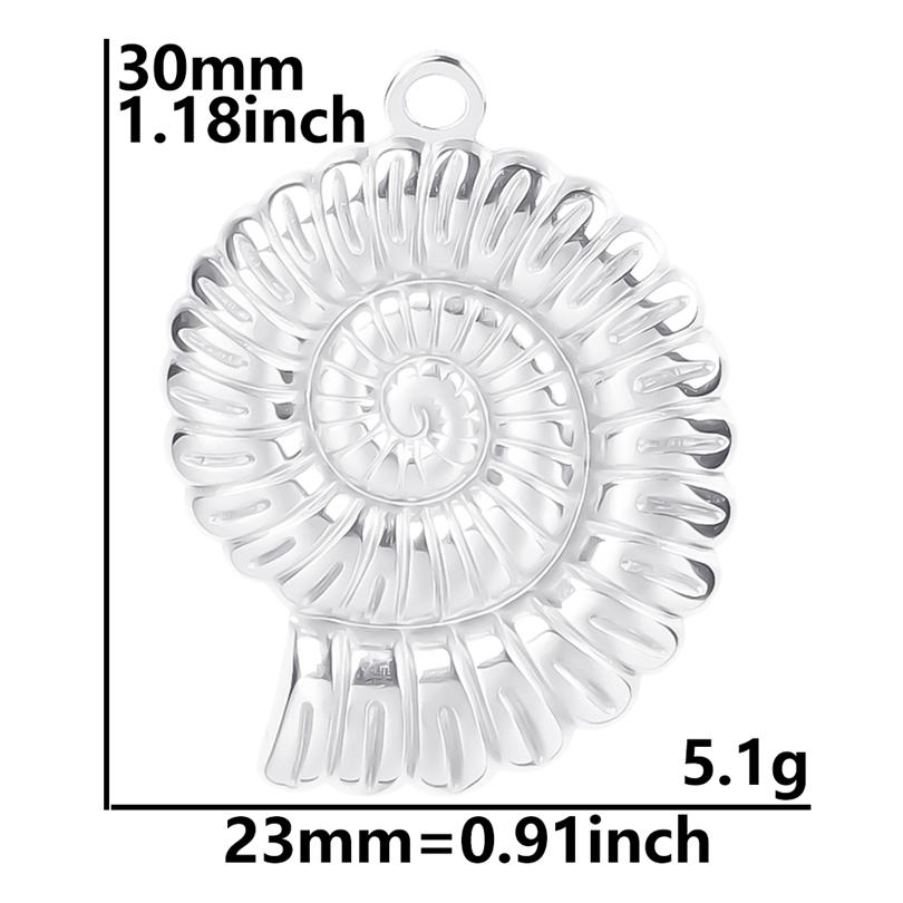 Starfish Conch Fish Tail Silver Color Stainless Steel Charms For Jewelry Making Supplies Ocean Animal Pendant 6pcs/Lot Breloque