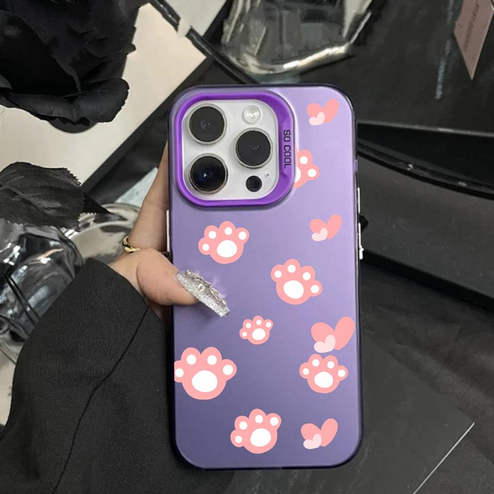Cute Bear With Cat Paws  Phone Case For IPhone 16 17 15 14 12 13 Pro Max white Color Shockproof Cover