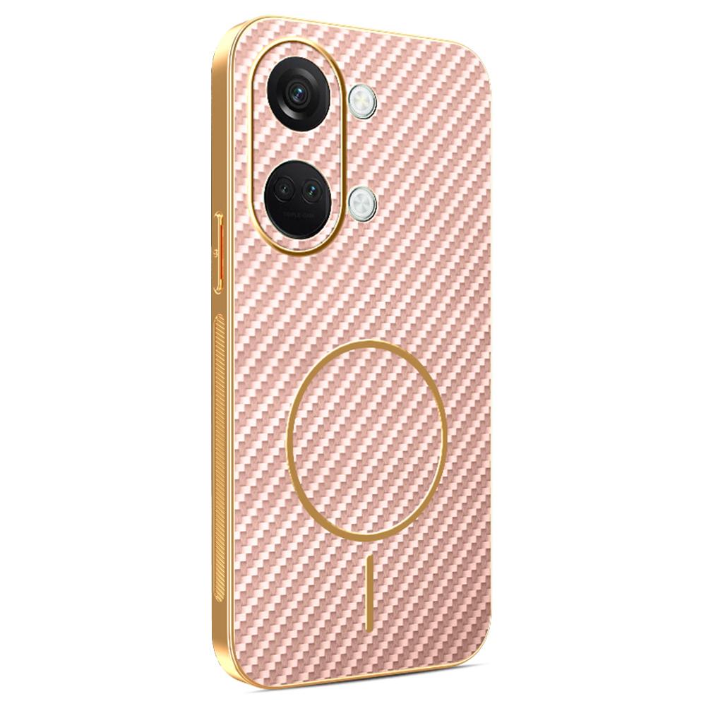 For OnePlus Ace 2V/Nord 3 5G Phone Case Carbon Fiber Textured Electroplated TPU Back Cover