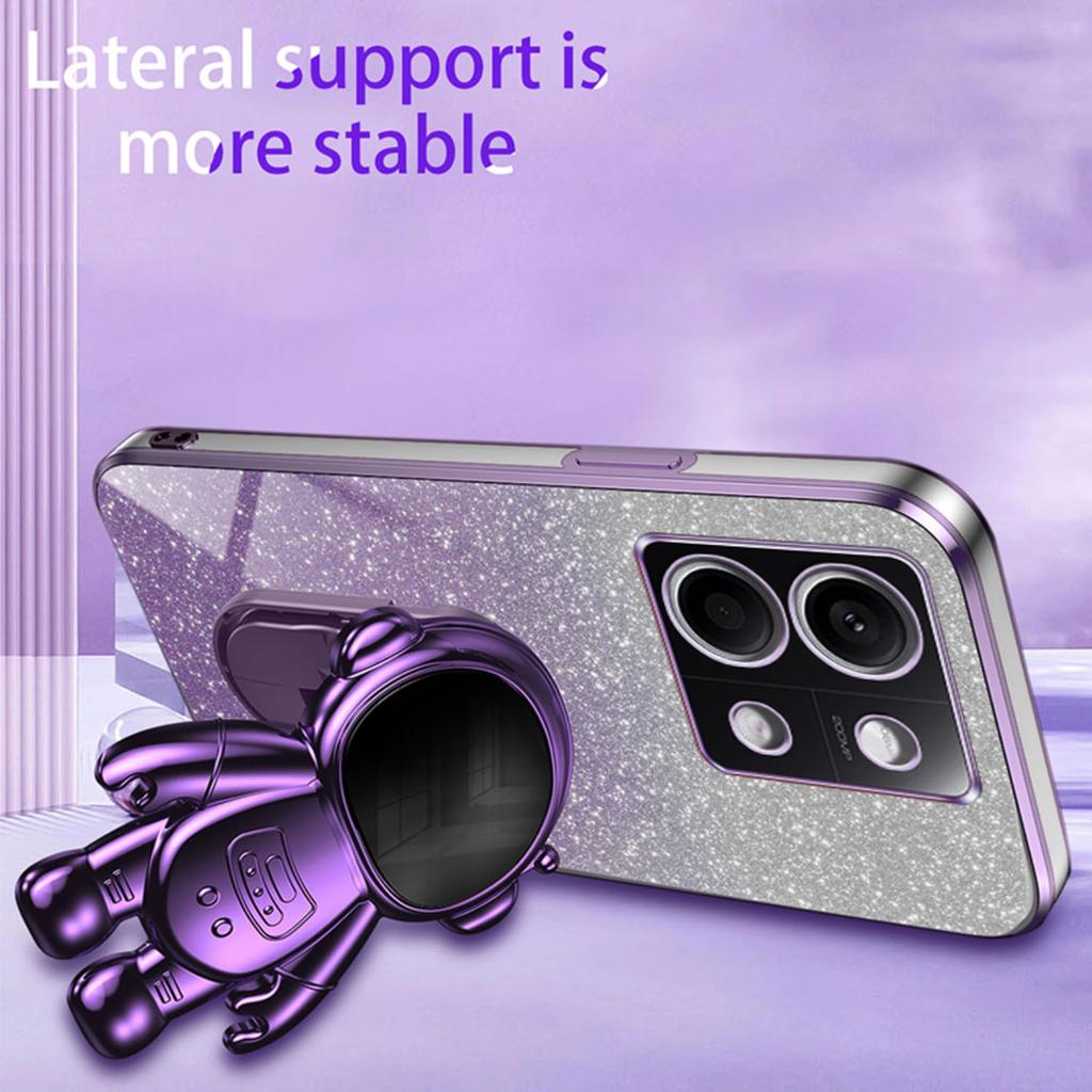 For Xiaomi Redmi Note 13 4G Case Glitter Powder Anti-scratch PC+TPU Phone Kickstand Cover