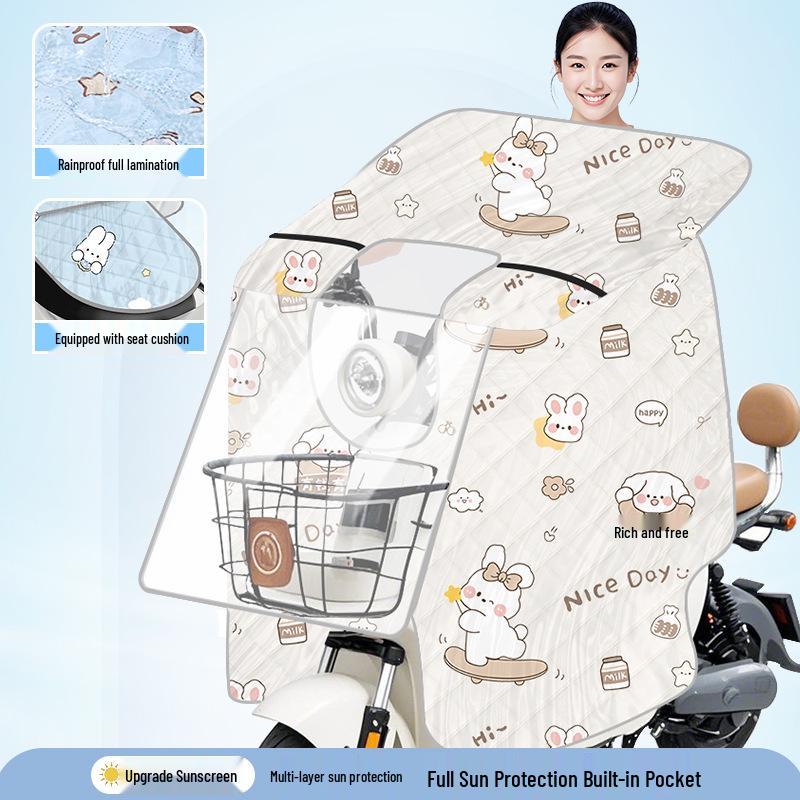 2026 Summer Sunshade Electric Scooter Windproof Blanket with Tempered Film and Battery Cover