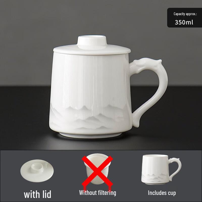 Ding Le Chinese Style Ceramic Tea Infuser Mug with Lid
