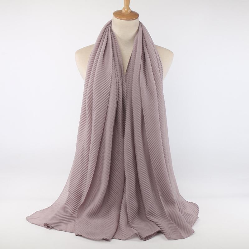 

Women Pleated Hijab Headscarves For Women Chiffon Hijab Headband Scarf For Muslim Women Veil Hijab Georgette Crinkle Hijab Islam
