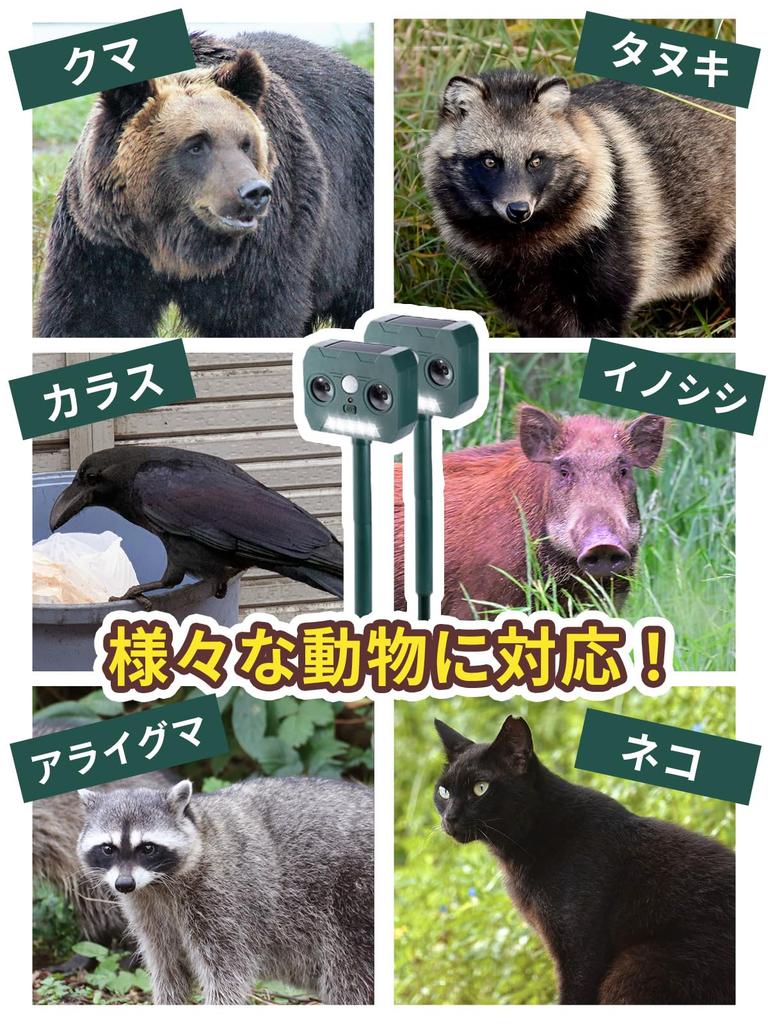 Dawnlord Animal Repellent Set of 2 away and all other pests with ultrasonic and LED flashing Infrared Sensor Activates Only When Needed IP67