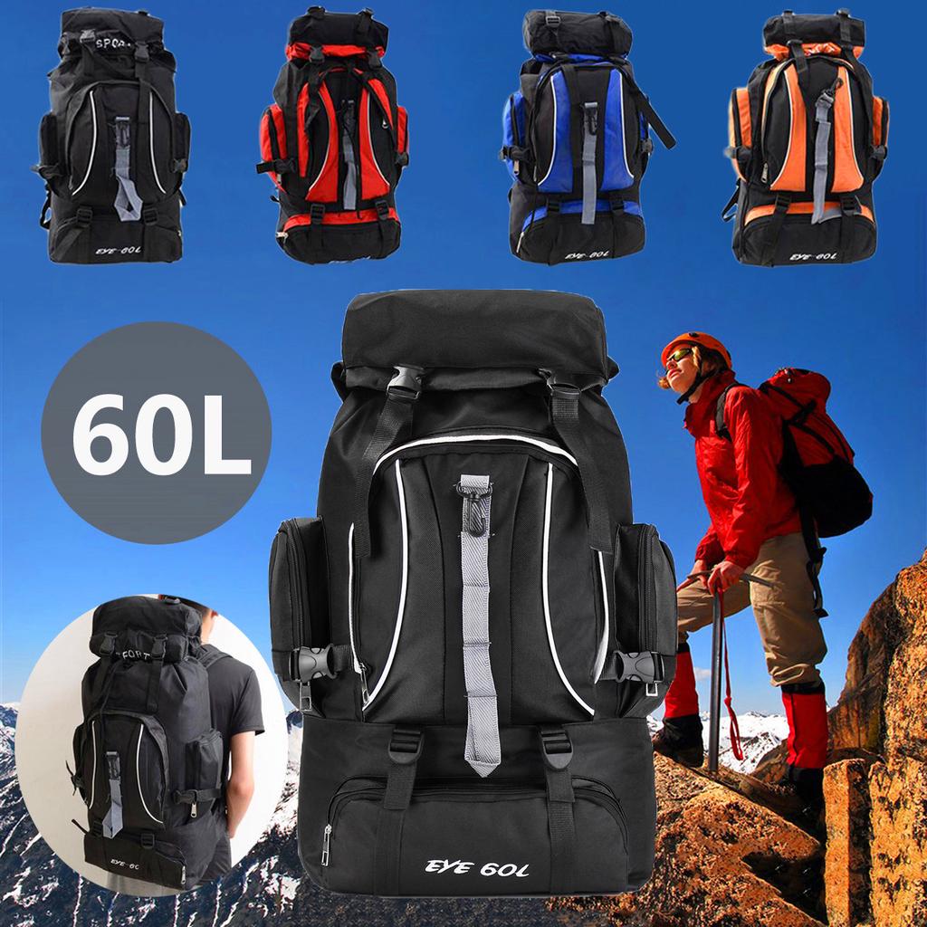 Outdoor Hiking Camping Waterproof Nylon Travel Luggage Rucksack Backpack Bag 60L