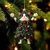 Weihnachtsbaum-Anhänger Acryl Niedliche Katze Hängende Ornamente 2D Weihnachts-Katzen-Anhänger 2D Flache Acryl-Weihnachtsbaum-Dekorationen