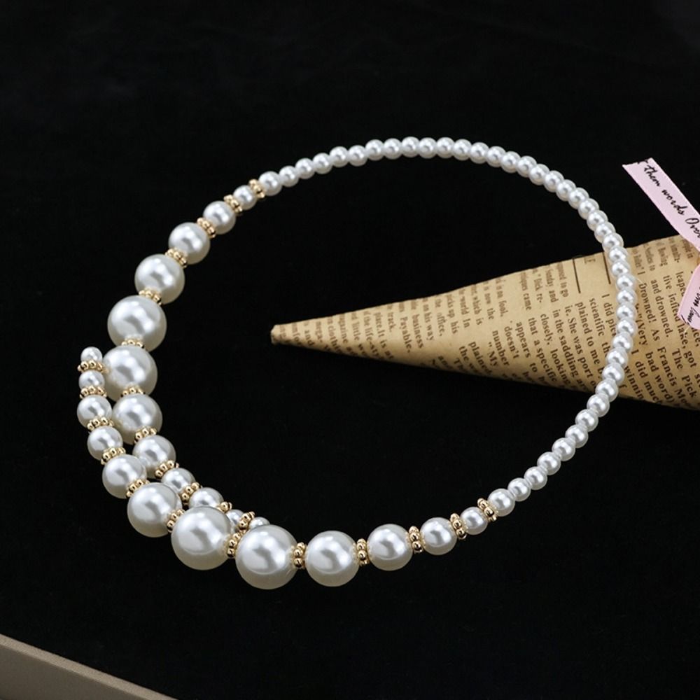 Open Pearl Beaded Necklace Asymmetric Women Neck Jewelry Fashion Pearl Choker Necklace  Ladies