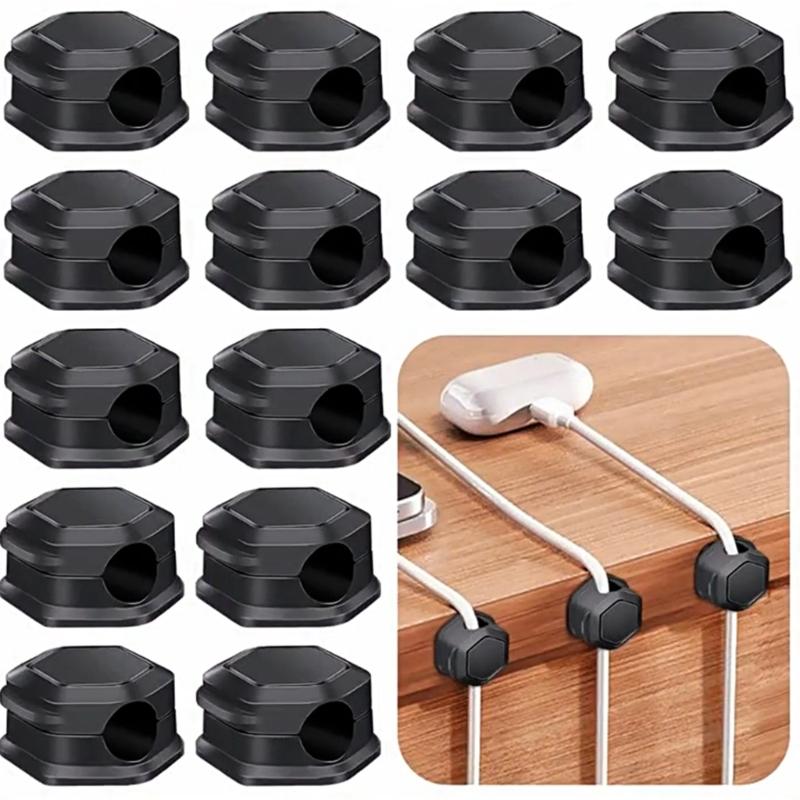 Magnetický organizér kabelů, klip pro noční stolky, nabíječku telefonu a správu kabelů k počítači