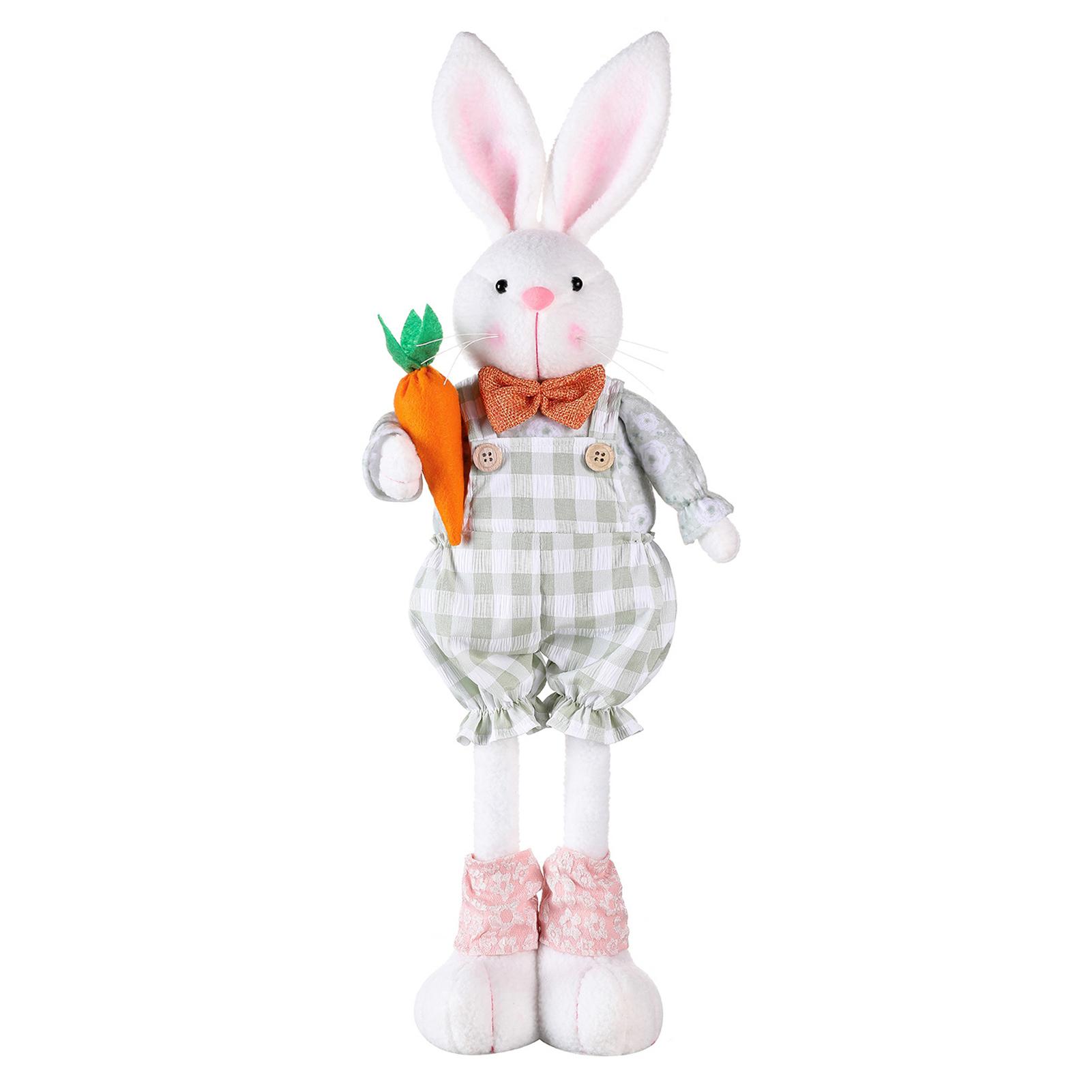

Standing Telescopic Rabbit Doll Easter Theme Party Supplies Home Decoration Ornaments Dwarf Doll зелений