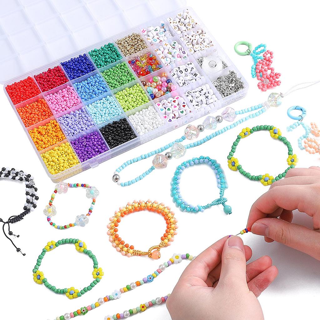 Zestaw 28 komórkowy, ręcznie robione koraliki do DIY: koraliki ryżowe, koraliki z literami, zapięcie typu karabińczyk, koraliki do bransoletek, sznurki do telefonów, naszyjników, koraliki luzem.