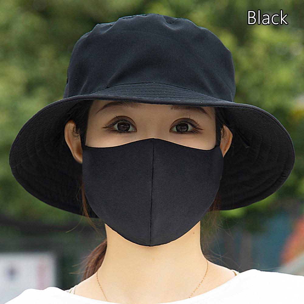 

with Mask Tea Picking Cap Anti-UV Sun Visor Cap Hot Sale Agricultural Work Hat Unisex чёрный