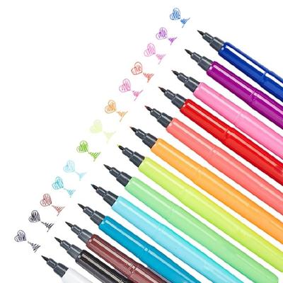 12 Pcs Brush Pen Set Watercolour Pen Coloring Marker Pen 0.4mm Felt Tip Pen Colouring Pen Bible Pen