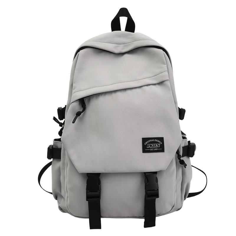 Junior High School Student Schoolbag Men's Solid Color Backpack Women's Travel Backpack