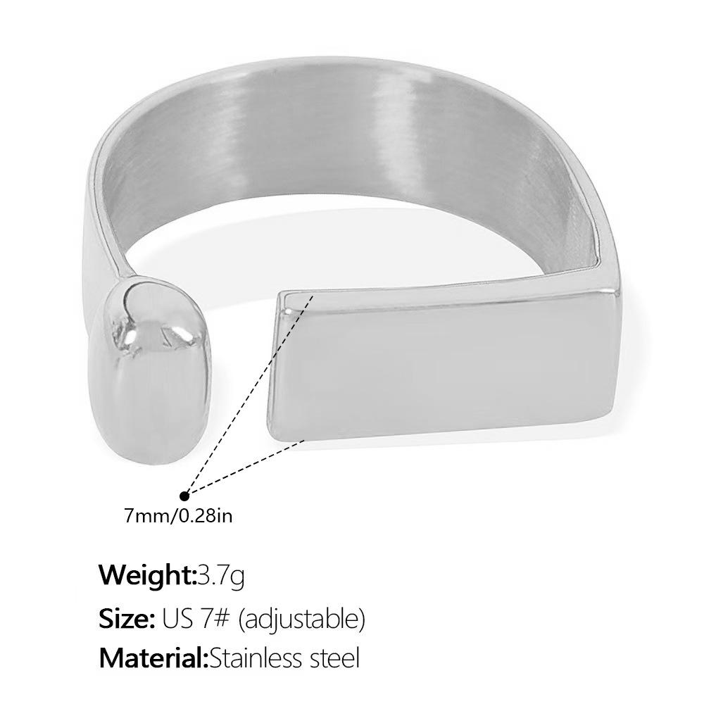 Minimalist hipster stainless steel double-layer ring niche design ring ring set