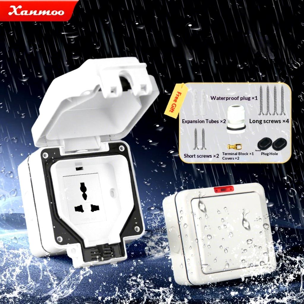 IP66 Grade Weatherproof Outdoor Waterproof Electric Switches and Sockets Protect Boxs Waterproof Outdoor Charging Socket Box
