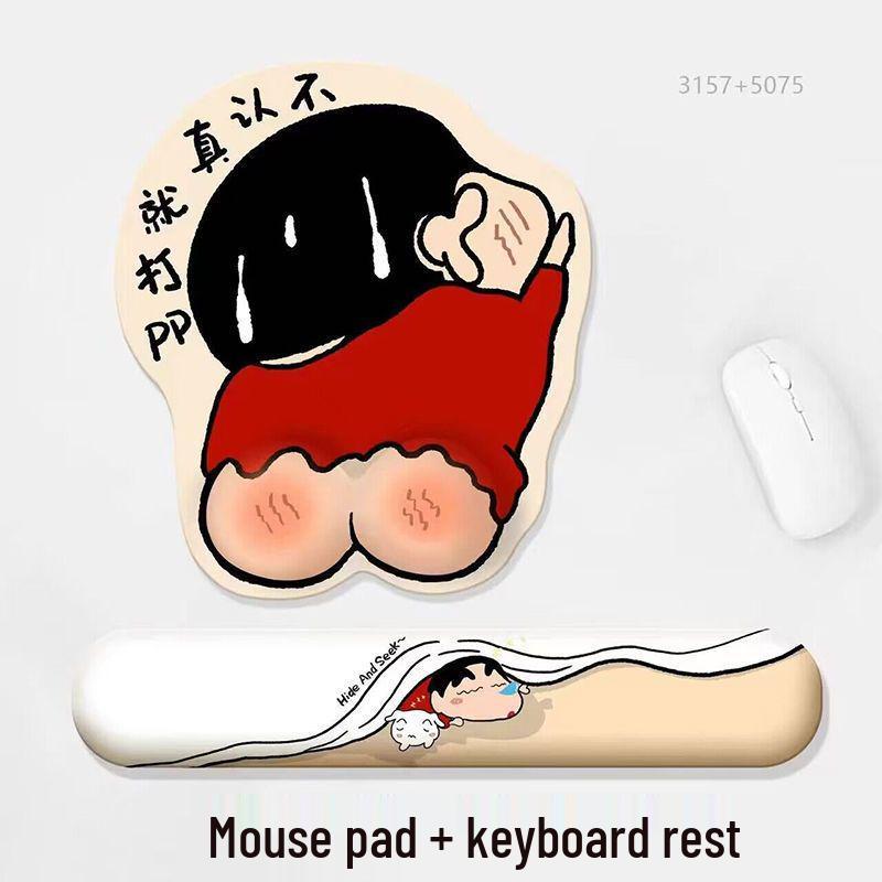 Tegneserie Crayon Shin-chan Sklisikker Håndleddsstøtte Musematte og Håndleddsstøtte for Tastatur