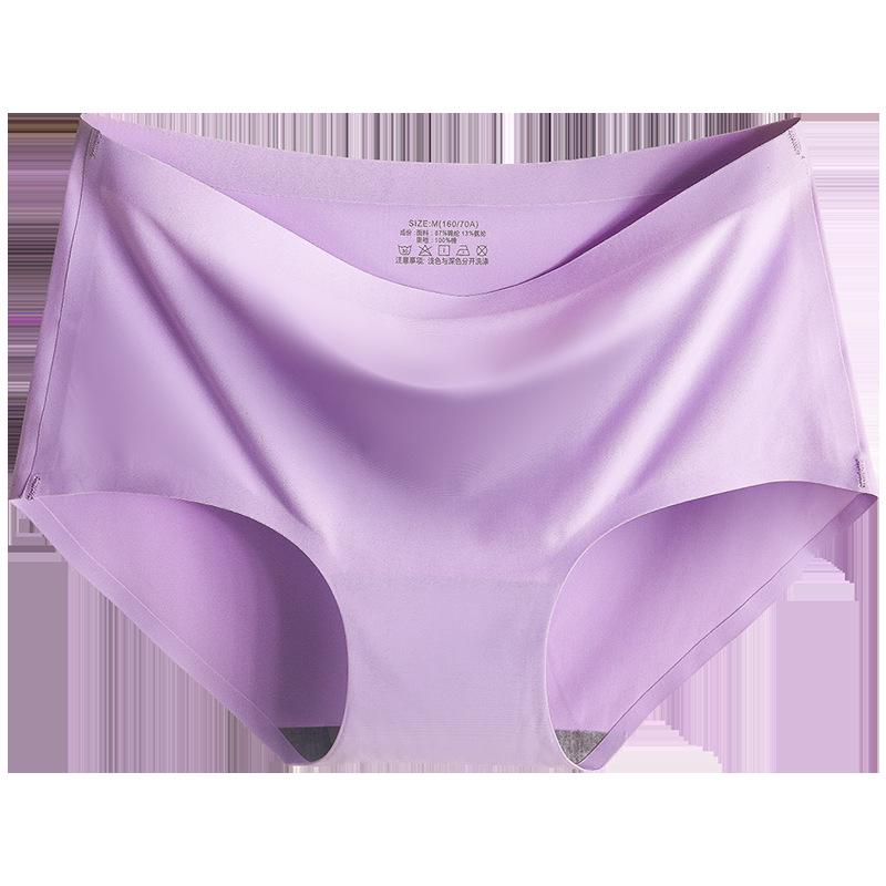 Plus Size Mid-Waist Ice Silk Triangle Briefs for Women