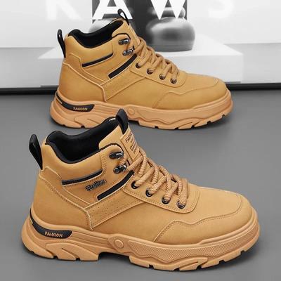 2024 New Men's Boots Fashion High Top Boots Outdoor Desert Combat Boot Non-slip Hiking Boots for Men Sneakers Botas Masculina
