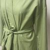 Lace Up Robe Dress Long Sleeve Women V Neck Solid Color Mini Dress Streetwear