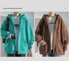 Men's Hong Kong Fashion Zip-Up Cardigan: Loose Hooded Jacket, Trendy Autumn Solid Color Top