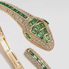 Dilixue Fashionable Green Zircon Snake Bracelet - Zodiac-Themed Gift