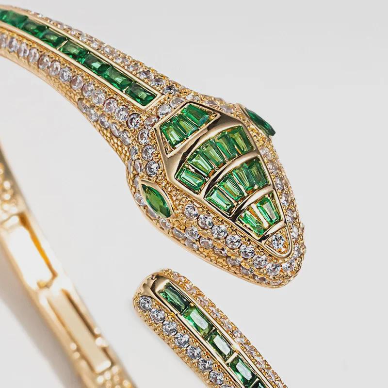 Dilixue Fashionable Green Zircon Snake Bracelet - Zodiac-Themed Gift