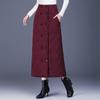Abajo Algodón Acolchado talla grande Cintura alta vintage Primavera otoño Invierno casual suelto largo para mujer faldas falda de mujer