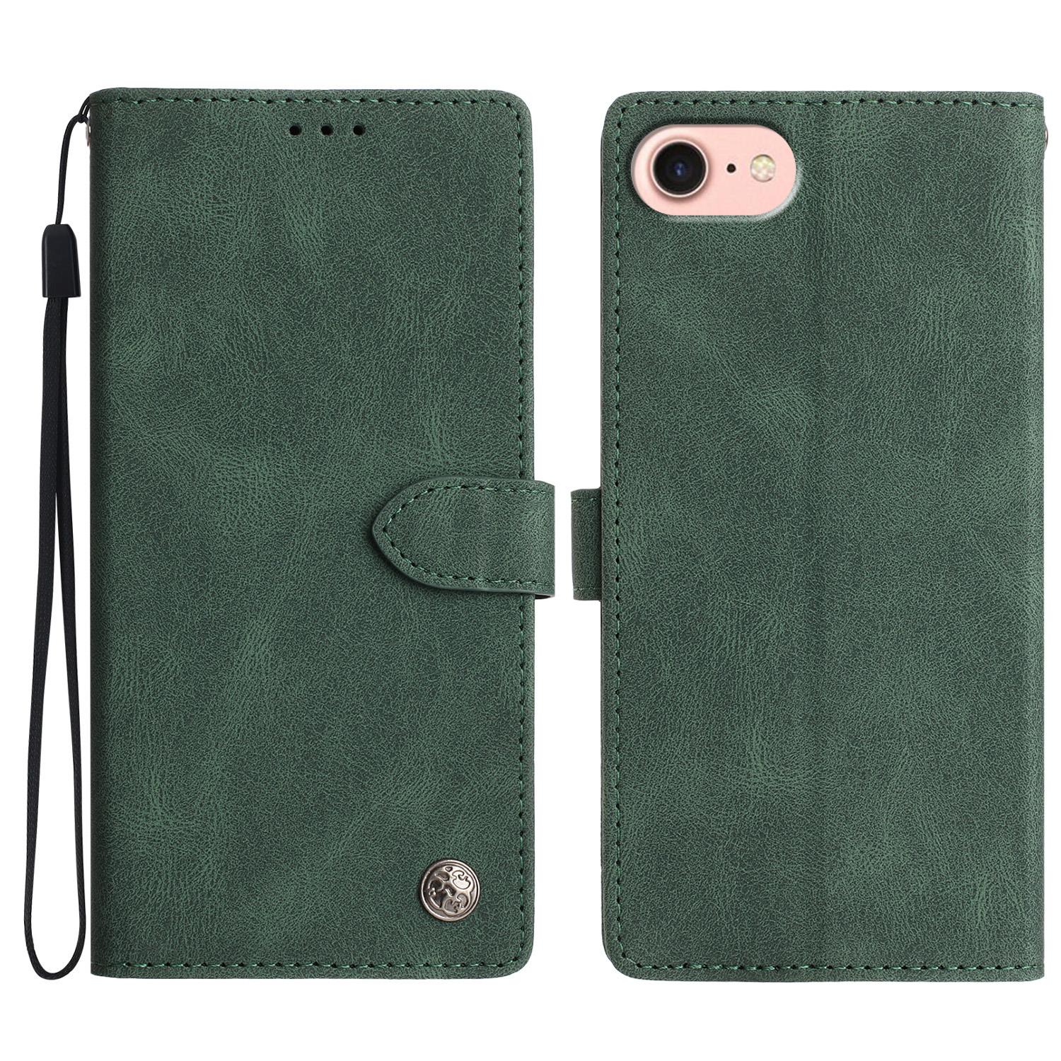 

Кожаный чехол для iPhone 16e однотонный чехол-кошелек для телефона Green