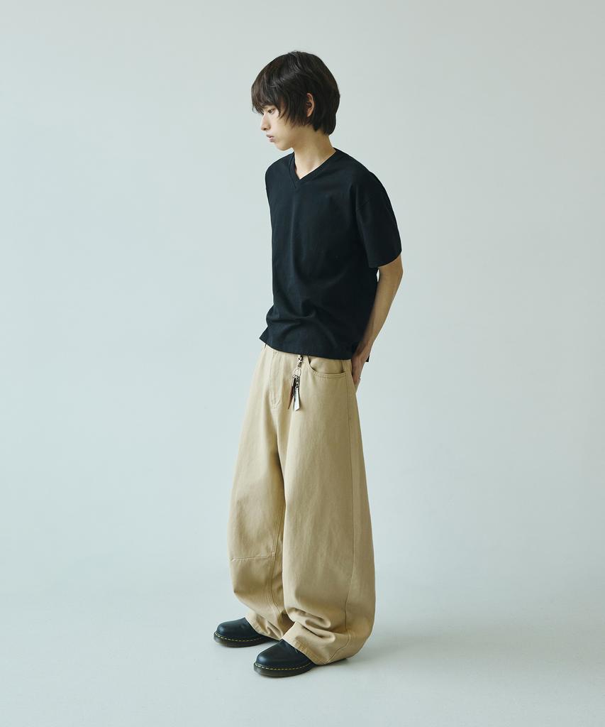SIGNATURE Summer Wide Curved Dart Cotton Pants [Beige]