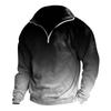 Men's Fashion Top Casual Slim Fit Pullover Long Sleeve Zipper Small High Collar