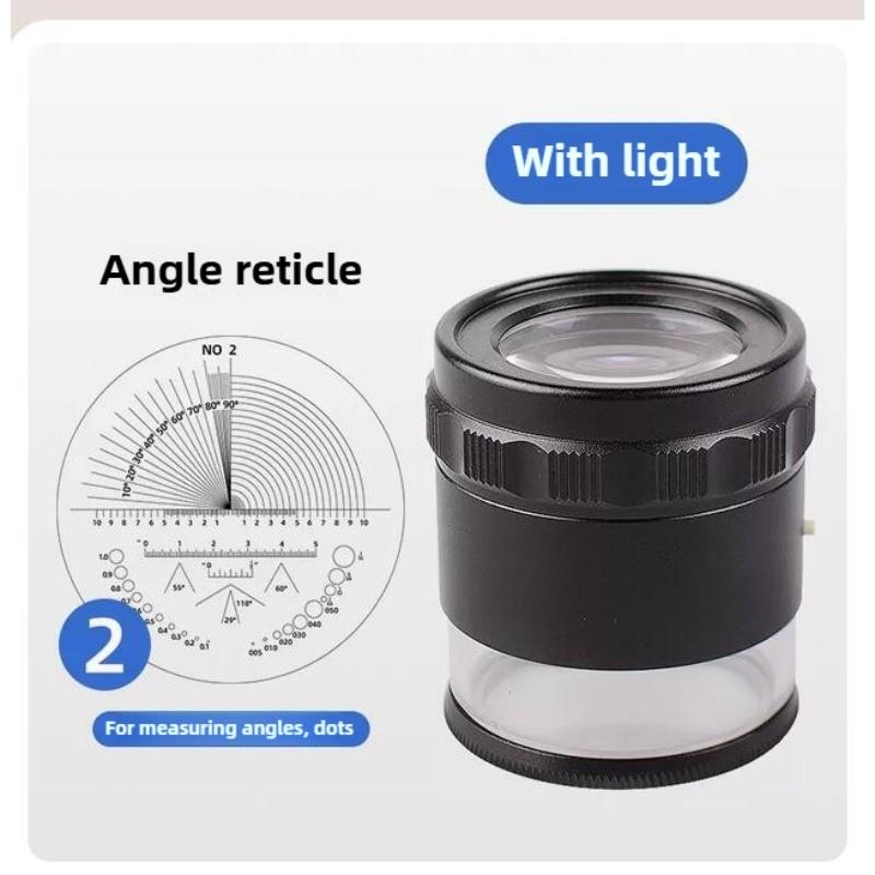 10-fache HD-Zylinderlupe mit Licht, verschiedene Messskalen, tragbar, USB-Ladefunktion, optische Lupe