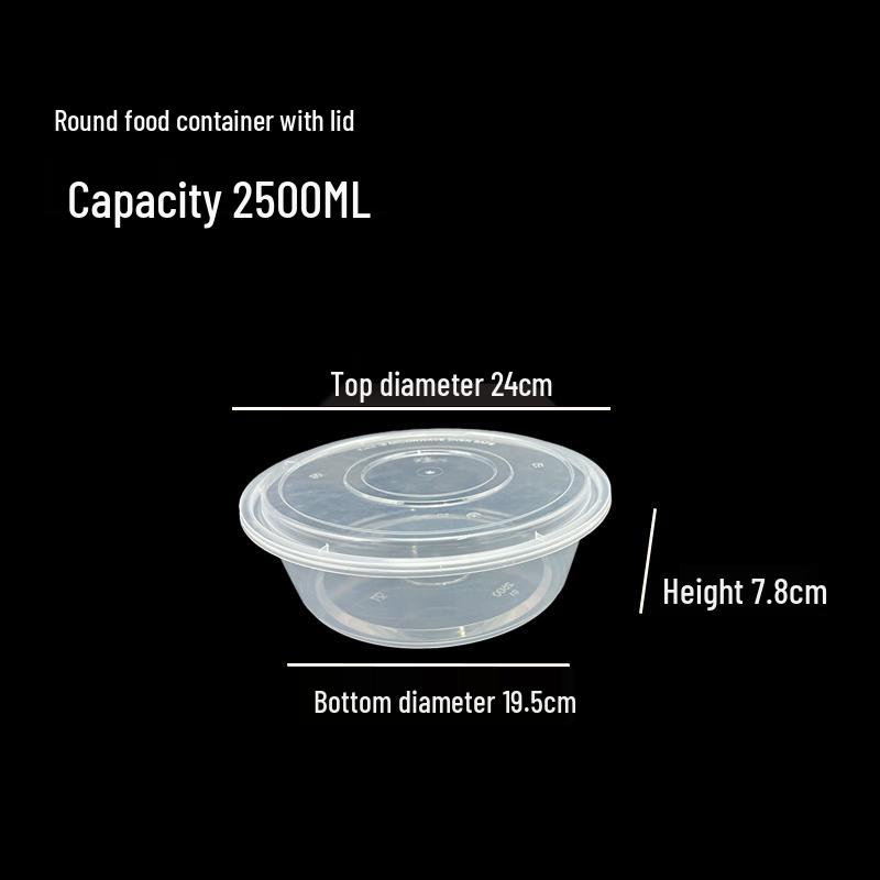 Disposable Round Takeaway Containers with Lids
