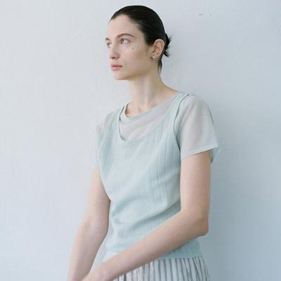 On On Layered Short Sleeve Knit Nek6mp421