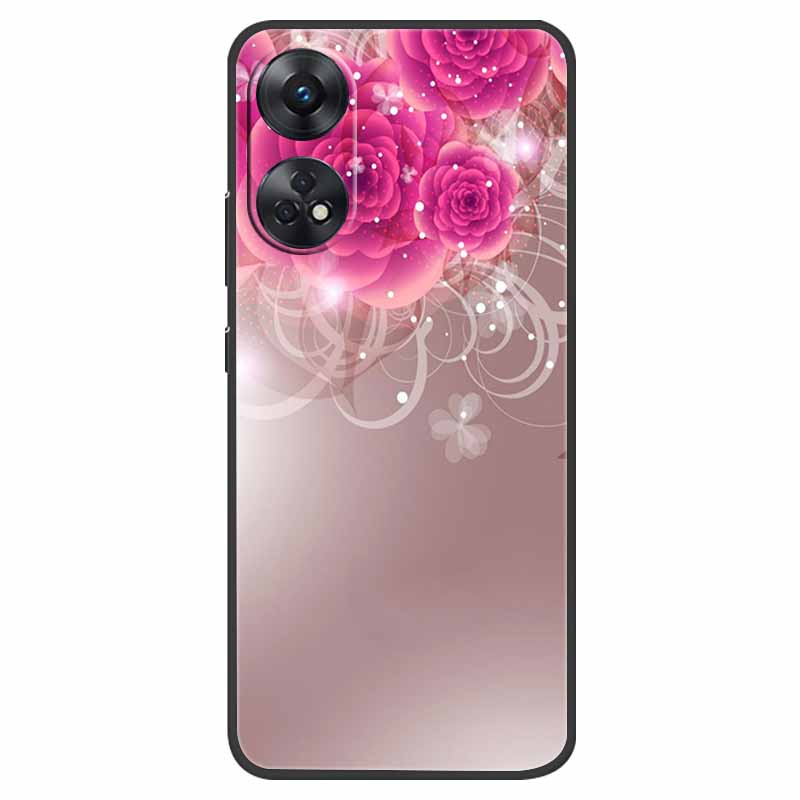 Case For Oppo Reno 8T Cover Black Silicone Soft Phone Back Cases for Oppo Reno8 T 4G Fundas Reno8T CPH2481 6.43" Lovely Fundas