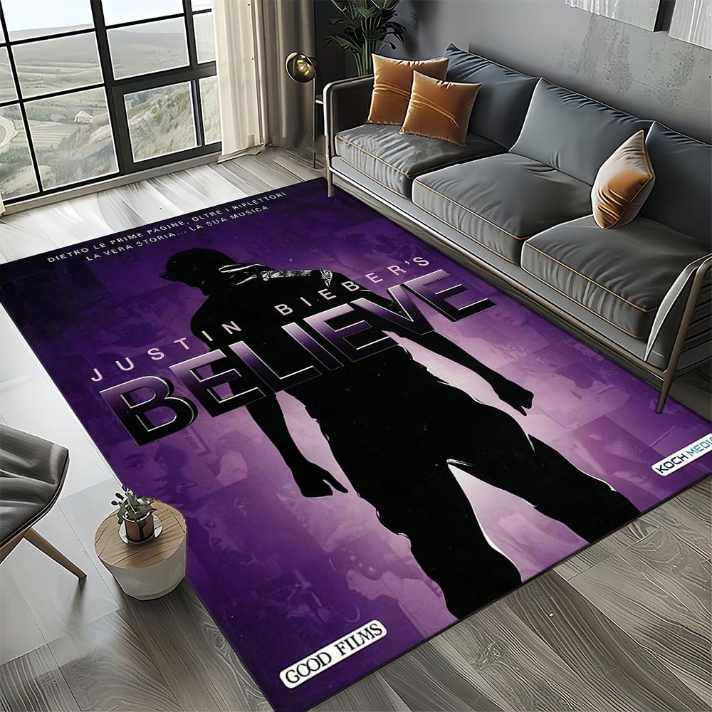2025 New Style Justin Drew Bieber Singer JB Carpet Rug for Living Room Bedroom Home Sofa Decoration,Kid Play Non-slip Floor Mat