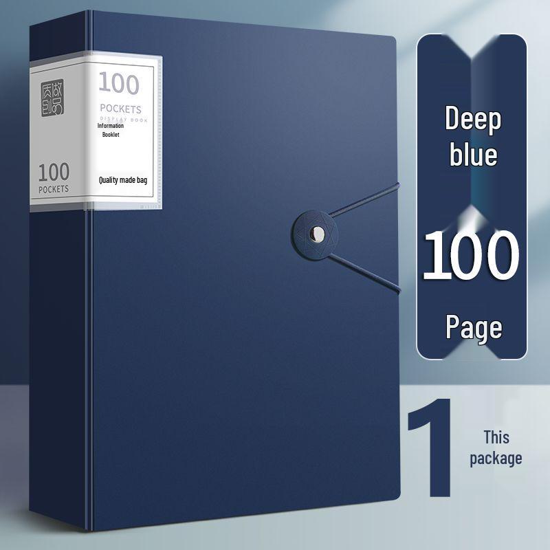 Transparent A4 Document Folder with Insert Pages for Office, Meetings, Contracts, Student Papers, and Certificates