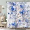Blue Butterfly Theme Shower Curtain - Waterproof, 12 Hooks, Suitable for Home/Hotel, Machine Washable, One Piece