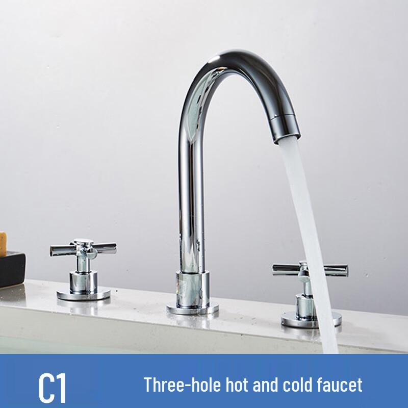 Bathroom 3-Piece Wall Mounted Faucet Set