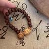 Wooden Cat Bell Bracelet Handmade New Oriental Fashion Trend Jewelry Womens