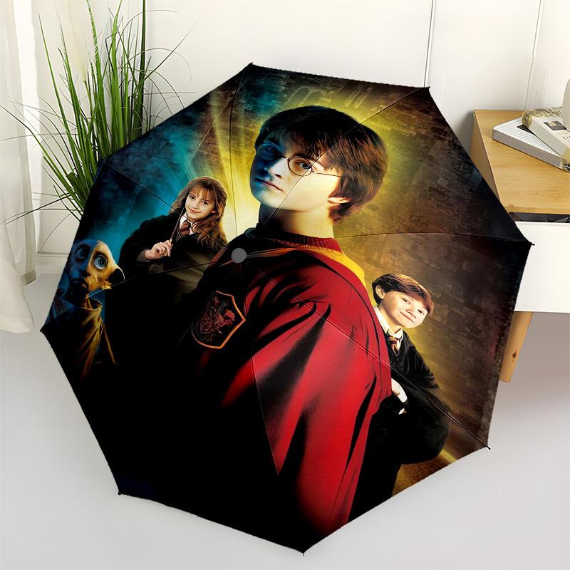 1pc Harry Potter and the Sorcerer s Stone Umbrella with Plastic Handle,Cartoon Pattern,Suitable for All Seasons Multi-functional Umbrella321
